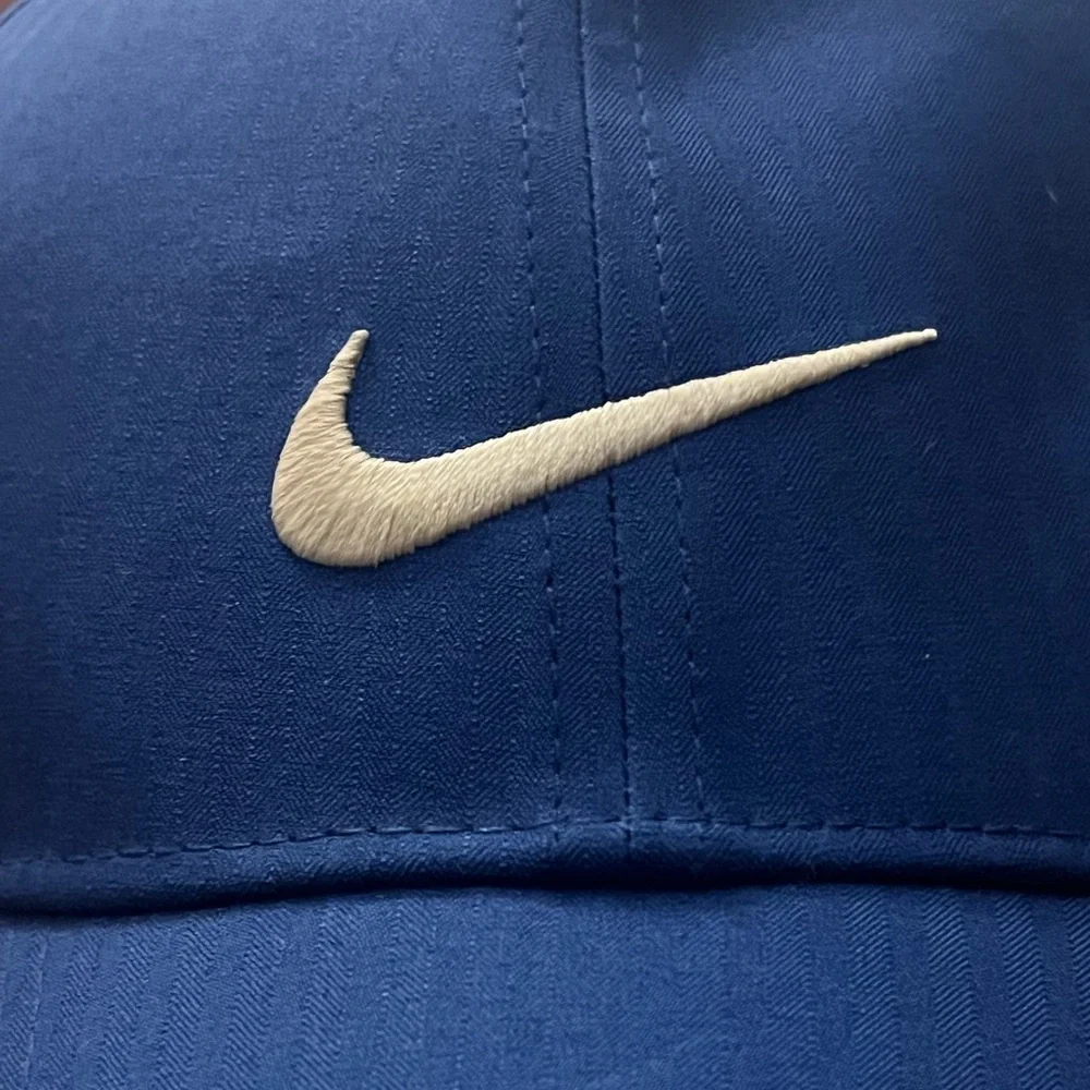 Nike Dri Fit Legacy 91 Hat Blue Cap Adjustable Center Swoosh Logo Golf - Picture 2 of 8